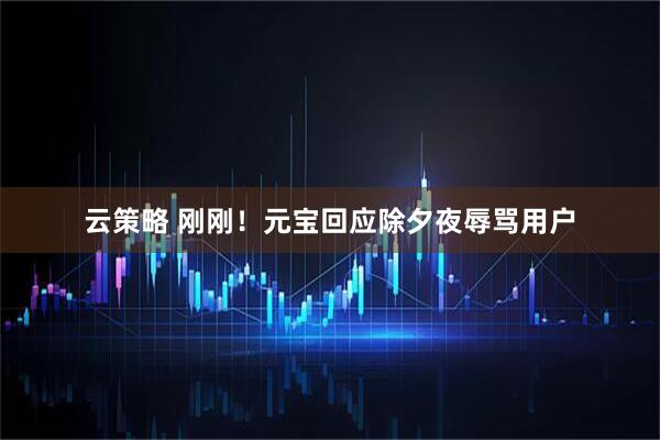 云策略 刚刚！元宝回应除夕夜辱骂用户